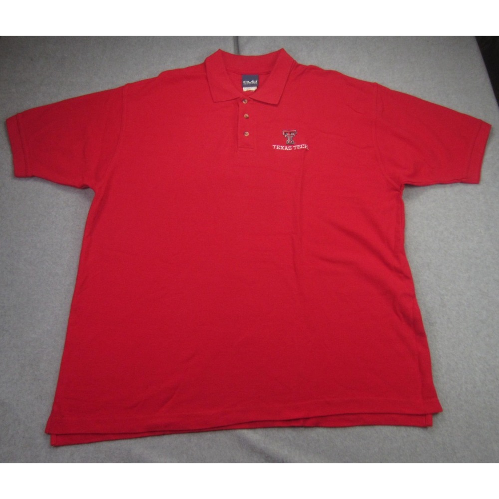 Texas Tech Red Raiders Mens 2XL OVB Polo Shirt Red Golf Short Sleeve NCAA